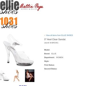 Ellie Clear 5” Heels 7 M-Brook NWOT